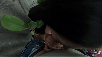 Neighbor's wife sucks me near the fence