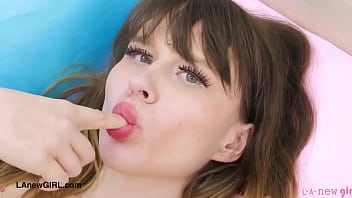 Stunning blonde model naked close up