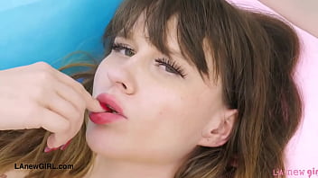 Stunning blonde model naked close up