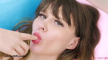 Stunning blonde model naked close up