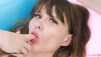 Stunning blonde model naked close up