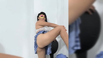 The latina student rebels against the system and shows off her beautiful body in front of her cell phone camera