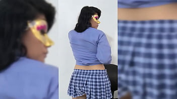 The latina student rebels against the system and shows off her beautiful body in front of her cell phone camera