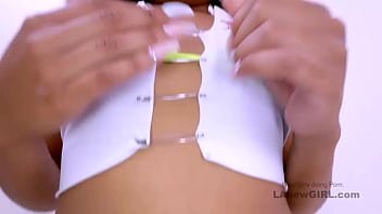 Stunning brunette model gets fucked in a studio