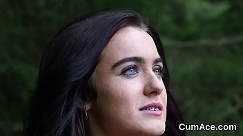 Unusual looker gets cumshot on her face sucking all the ejaculate