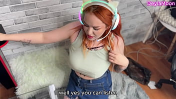 A sexy computer technician in stockings asked for payment in hot white sperm