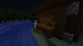 Minecraft milf gets stuck in bed