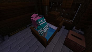 Minecraft milf gets stuck in bed