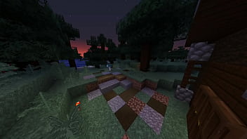 Minecraft milf gets stuck in bed