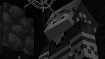 Minecraft milf gets stuck in bed