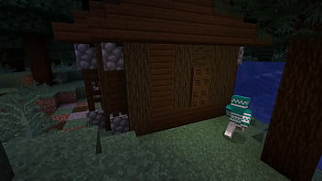 Minecraft milf gets stuck in bed