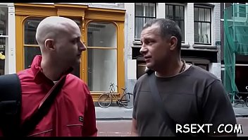 Girl gives hand and oral stimulation