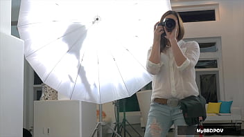 Lesbian threesome fun at photoshoot 4k teaser