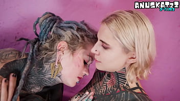 Alt inked girls in hot strap on tease