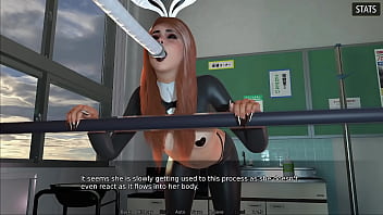 The gain trials #08 red head teen eats so she can get bigger tits