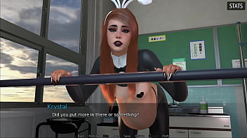 The gain trials #08 red head teen eats so she can get bigger tits