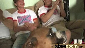 Ebony girl gang banged and covered in cum 21