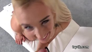 Lovesome chick sucks penis in pov and gets juicy twat plowed