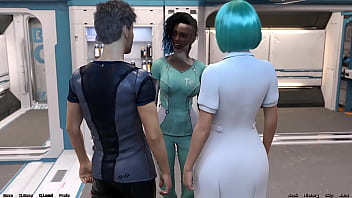 Stranded in space #170 hot black vitiligo girl and doctor starts a make out session