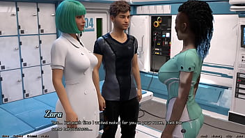 Stranded in space #170 hot black vitiligo girl and doctor starts a make out session