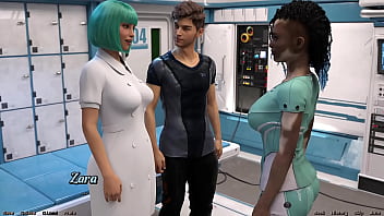 Stranded in space #170 hot black vitiligo girl and doctor starts a make out session