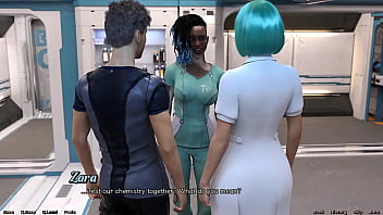 Stranded in space #170 hot black vitiligo girl and doctor starts a make out session