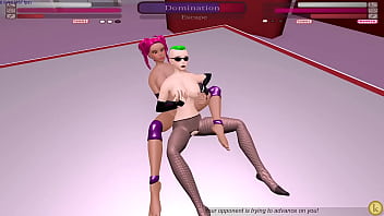 Germaine vs patty pink kyfc sexfight strap on sex fight game video match lesbian