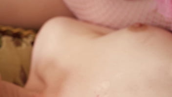 Skinny real flexi doll dildo fucked