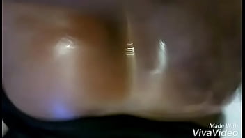 Silent orgasm for thick ebony visitor