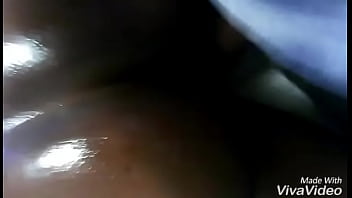 Silent orgasm for thick ebony visitor