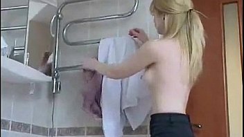 Teeny russian suprised in the bathroom