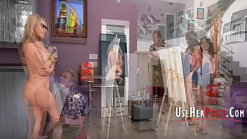 Freeuse tutor fucks his painting students