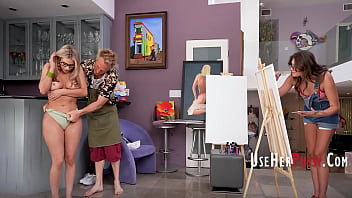 Freeuse tutor fucks his painting students