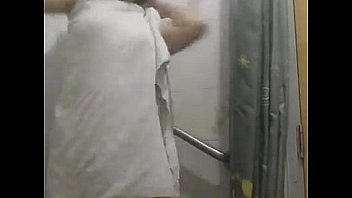 Dancing girl showing pussy on bathroom