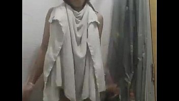 Dancing girl showing pussy on bathroom