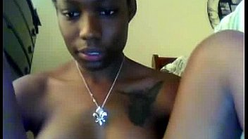 Hot ebony babe teasing and masturbating