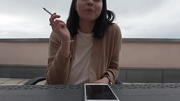 Smoking on the taras with my girlfriend two videos