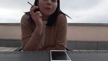 Smoking on the taras with my girlfriend two videos