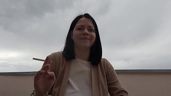 Smoking on the taras with my girlfriend two videos