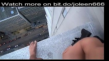 Crazy russian girl gives blowjob from tower