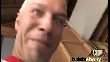 First time ebony with a group of white dicks 20