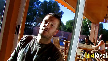 Skinny ebony girl and latina babe fuck outdoor