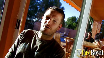 Skinny ebony girl and latina babe fuck outdoor