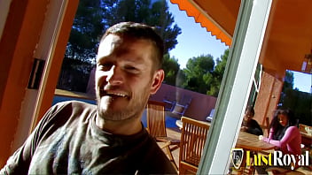 Skinny ebony girl and latina babe fuck outdoor