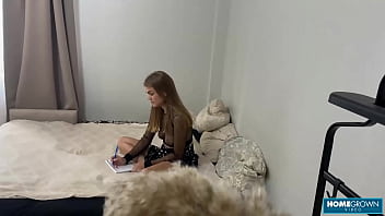 Sexy brunette amanda clarke sucking cock before a hard pounding