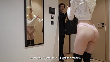 She didn't leave a tip and got fucked by delivery boy