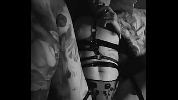 Inked sandraxo cumshot on her belly