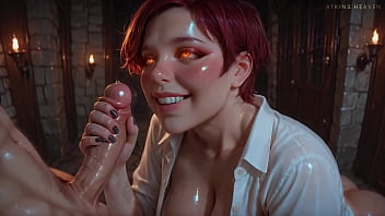 Atkins heaven my boss's secret hot milf gives sloppy blowjob to her favorite employee ai