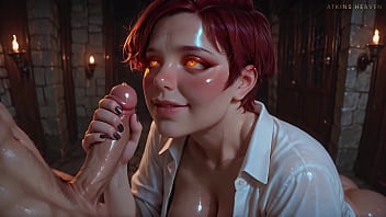 Atkins heaven my boss's secret hot milf gives sloppy blowjob to her favorite employee ai