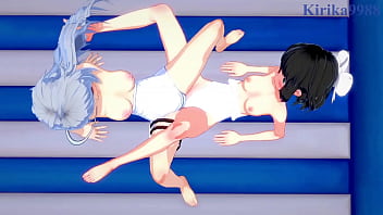 Miku kohinata and laura bodewig lesbian play symphogear & infinite stratos hentai